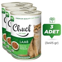 Chuck Kuzu Etli Yetişkin Kedi Konservesi 415 gr (3 Adet)
