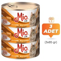 Mio Kuzu Etli ve Av Etli Sos İçinde Yetişkin Kedi Konservesi 85 gr (3 Adet)